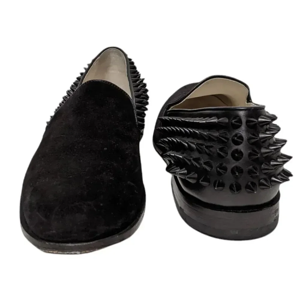 OTABO Men's Suede Leather Studded Loafers 10